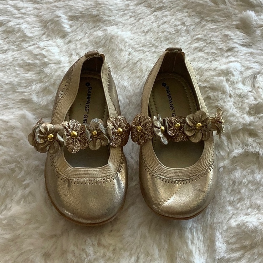Rampage gold flats toddler 5